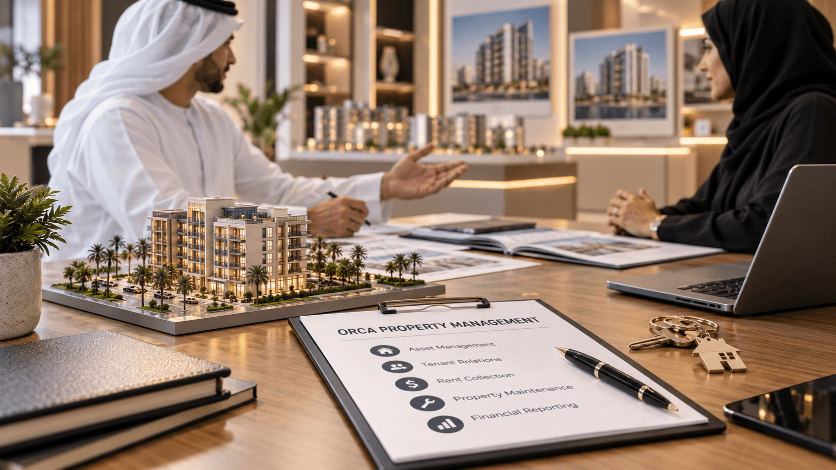 واجهة عقار حديث ضمن خدمات إدارة العقارات
